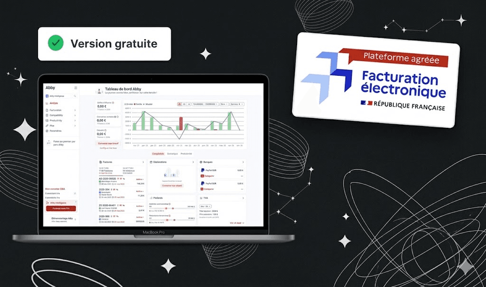 Tableau de bord de notre solution, version gratuite, plateforme agréée pour la facturation électronique